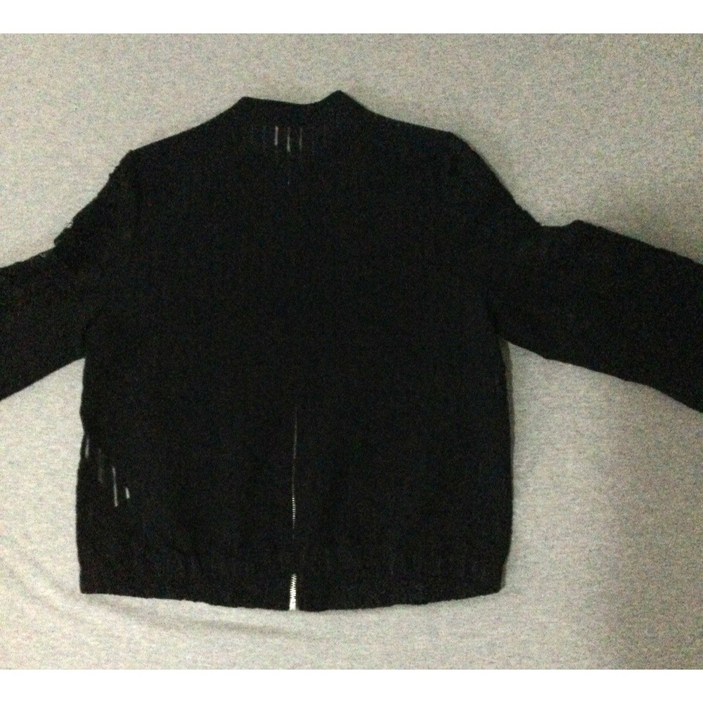Chico's Jacket Womens 0 Black Floral Embroidered Crochet Lace Boho zipper US S - Picture 7 of 14